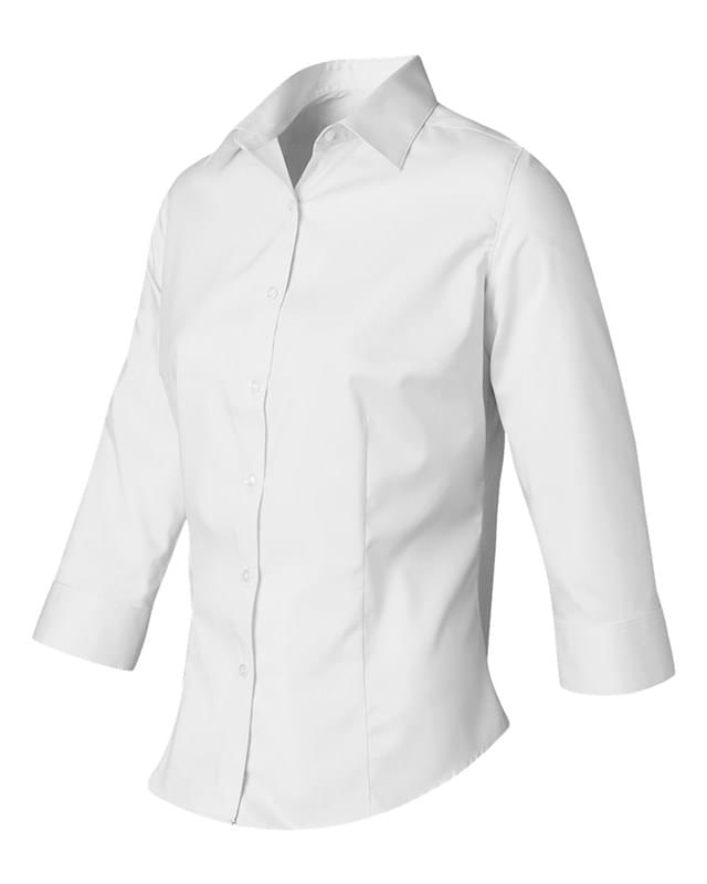 Women's Three-Quarter Sleeve Baby Twill Shirt