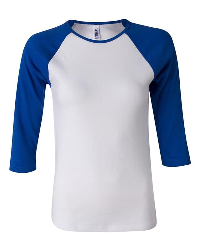 Women’s 1X1 Baby Rib Raglan Three-Quarter Sleeve Tee