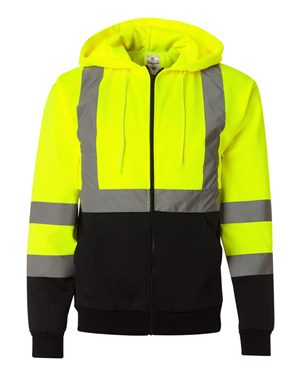 Hi-Vis Hooded Full-Zip Sweatshirt
