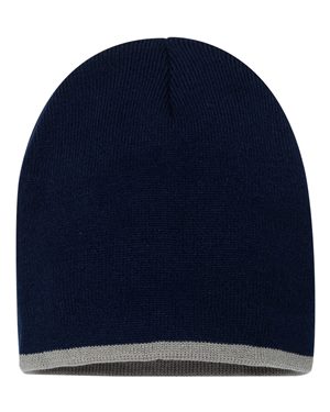 Bottom Striped Knit Beanie