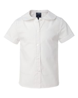 Girls' Short Sleeve Peter Pan Poplin Shirt