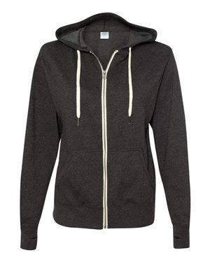 Unisex French Terry Heathered Hooded Full-Zip Sweatshirt
