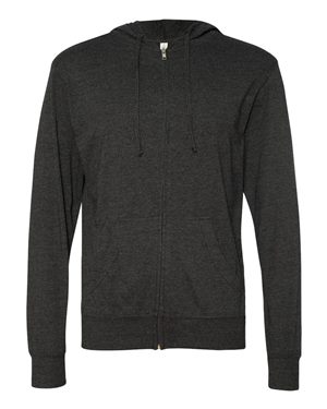 Lightweight Jersey Hooded Full-Zip T-Shirt