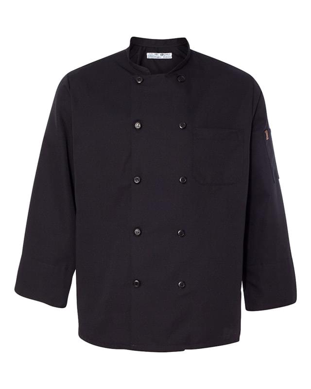 Ten Pearl Button Black Chef Coat