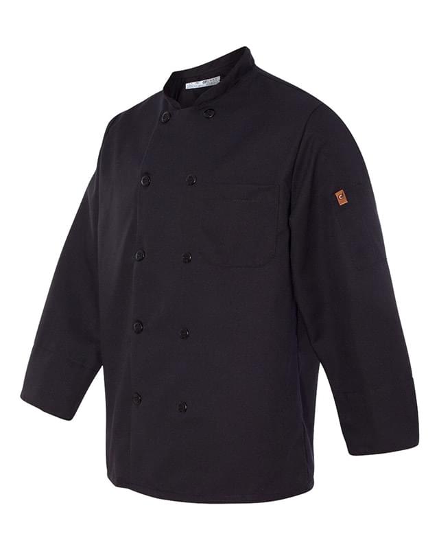 Ten Pearl Button Black Chef Coat
