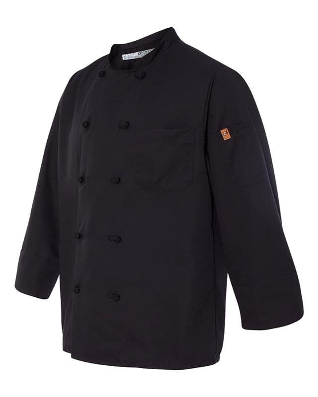Black Knot Button Chef Coat