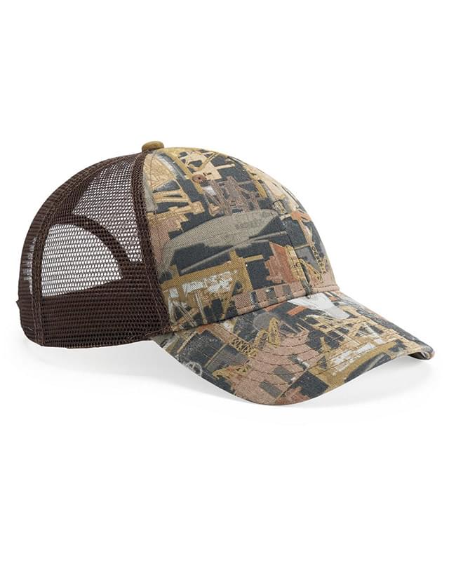 Oil Field Camo Cap With Mesh Back