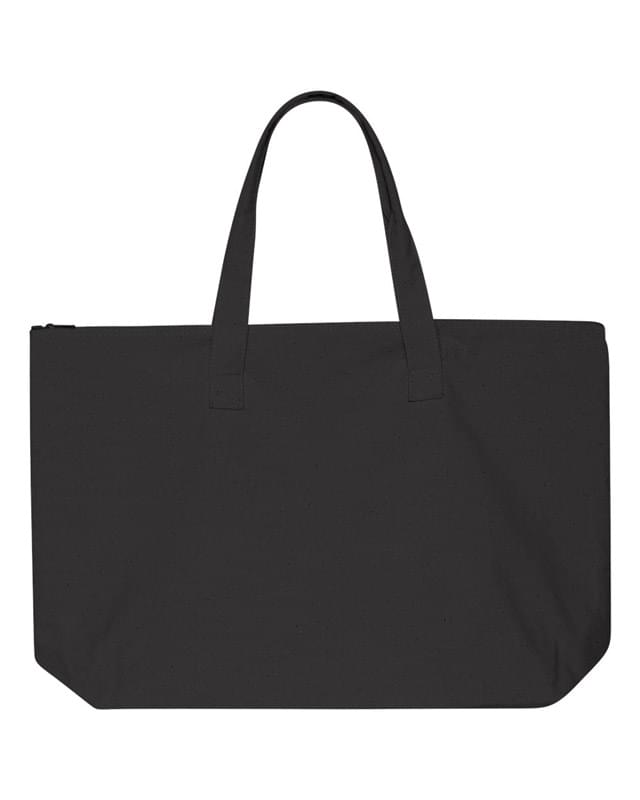 10 Ounce Cotton Canvas Tote with Zipper Top Closure