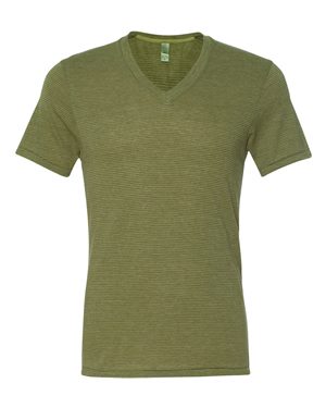 Eco-Jersey Feeder Stripe V-Neck T-Shirt