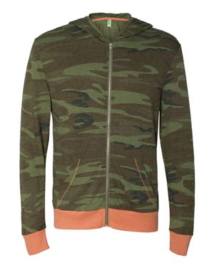 Printed Eco-Jersey Hooded Full-Zip