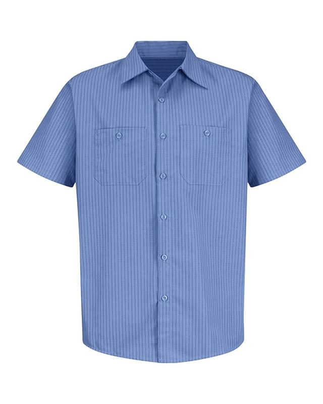 Industrial Stripe Short Sleeve Work Shirt