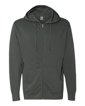Lightweight Full-Zip Hooded Sweatshirt