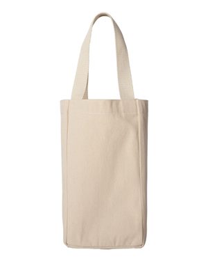 10 Ounce Cotton Canvas Double Bottle Wine Tote