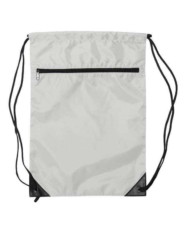 Denier Nylon Zippered Drawstring Backpack