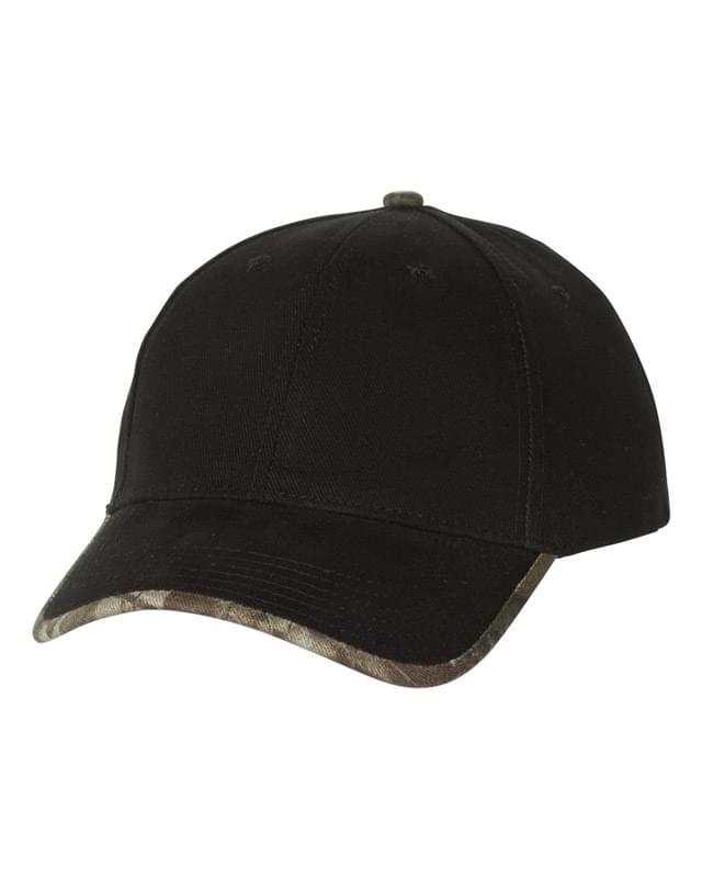 Solid Cap with Camouflage Bill