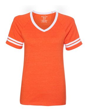 Juniors' Triblend V-Neck Ringer T-Shirt