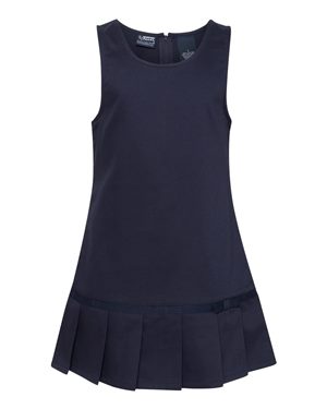 Girls' Twill Pleated Hem Jumper