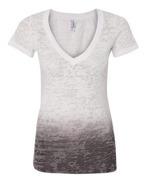 Women's Ombre Burnout Crossover V-Neck T-Shirt