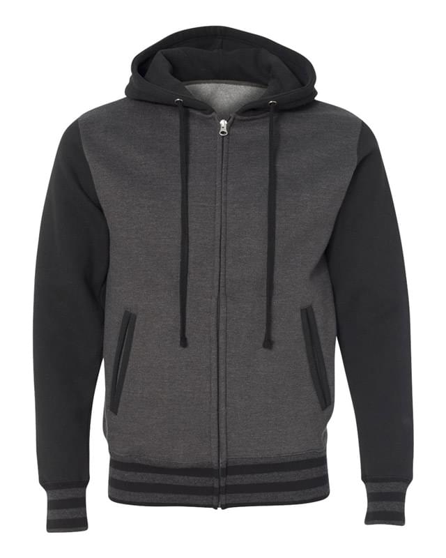 Unisex Varsity Hooded Full-Zip Sweatshirt