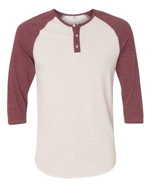 Eco-Jersey Three-Quarter Sleeve Raglan Henley