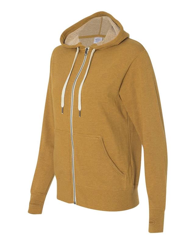 Unisex French Terry Heathered Hooded Full-Zip Sweatshirt
