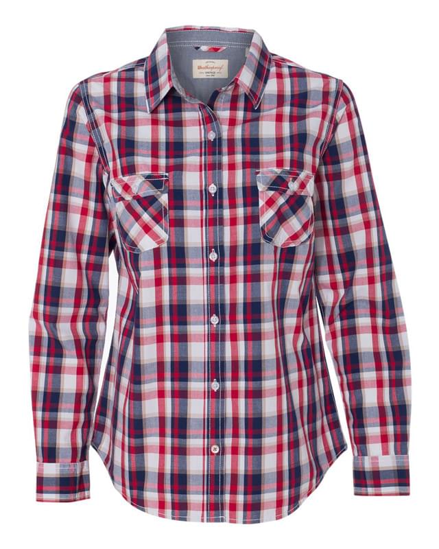 Vintage Women's Plaid Long Sleeve Shirt