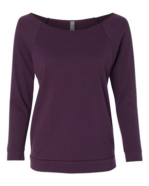 Women's Terry Raw Edge Three-Quarter Sleeve Raglan