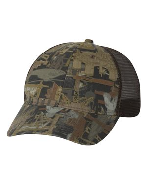 Oil Field Camo Cap With Mesh Back