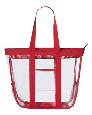 14L Black Accent Clear Premium Zippered Tote Bag