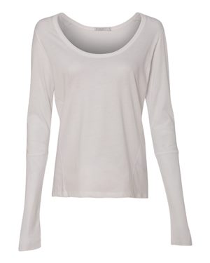 Women's Satin Jersey Scoopneck Long Sleeve T-Shirt