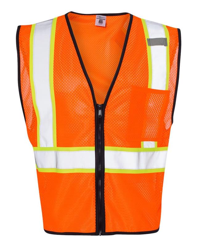 Economy Vest with Contrast Zipper Front