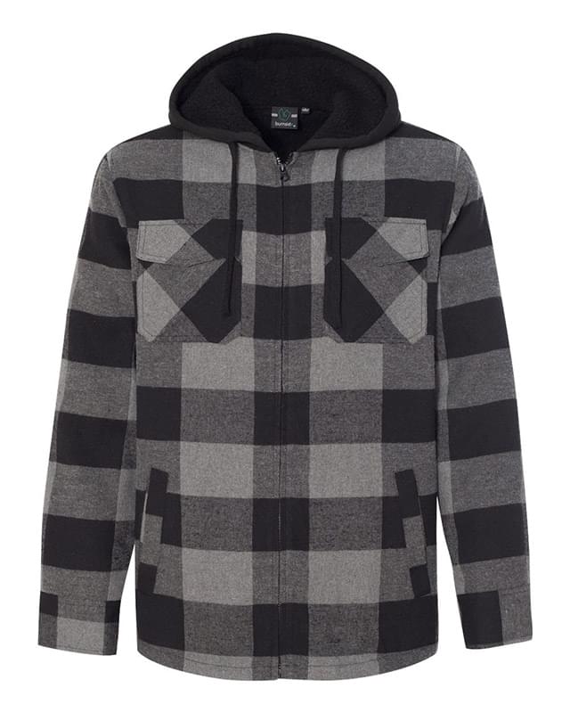 Quilted Flannel Full-Zip Hooded Jacket