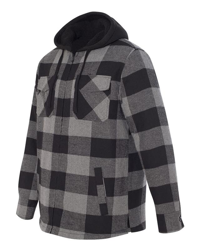 Quilted Flannel Full-Zip Hooded Jacket