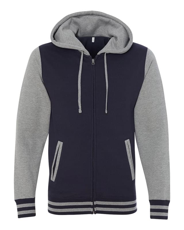 Independent Trading Co.® Custom Unisex Varsity Hooded Full-Zip Sweatshirt