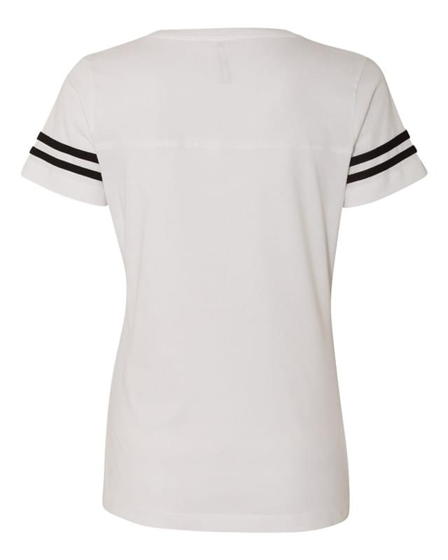 Women's Football V-Neck Fine Jersey Tee