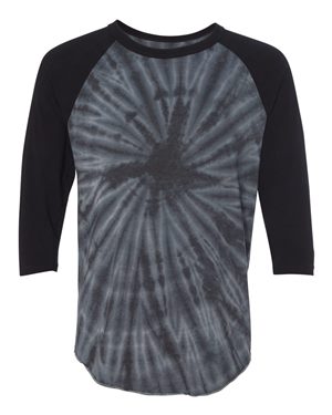 Tie-Dyed Three-Quarter Sleeve Raglan T-Shirt