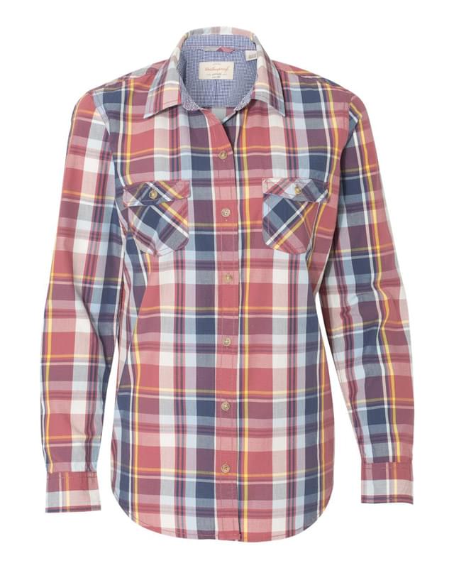Vintage Women's Plaid Long Sleeve Shirt