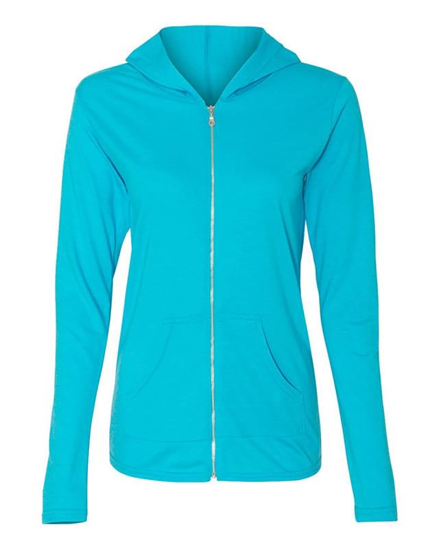 Women's Triblend Full-Zip Hooded Long Sleeve T-Shirt