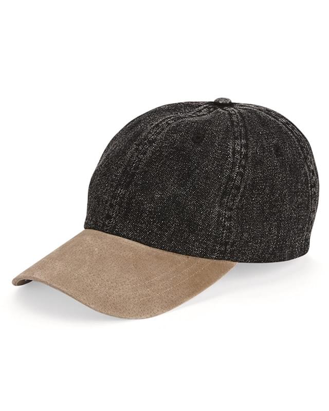 Washed Denim With Suede Bill Cap