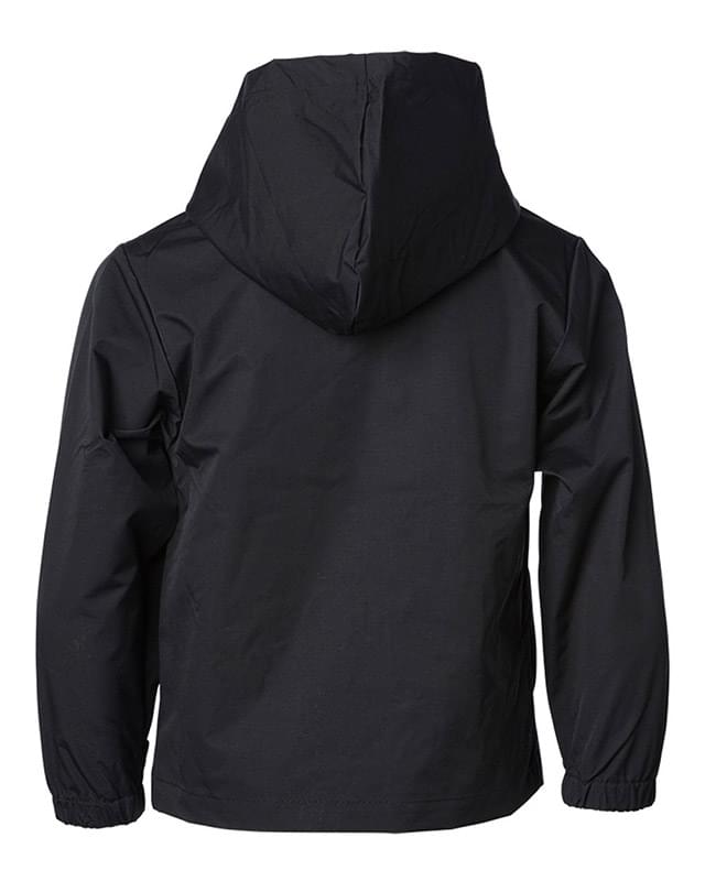 Youth Water Resistant Hooded Windbreaker Coaches Jacket