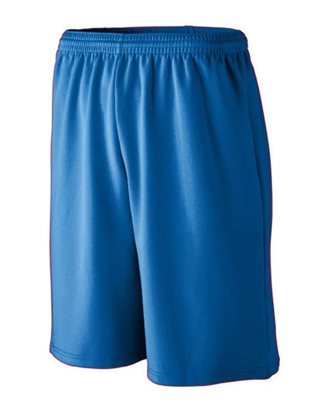 Longer Length Wicking Mesh Athletic Shorts