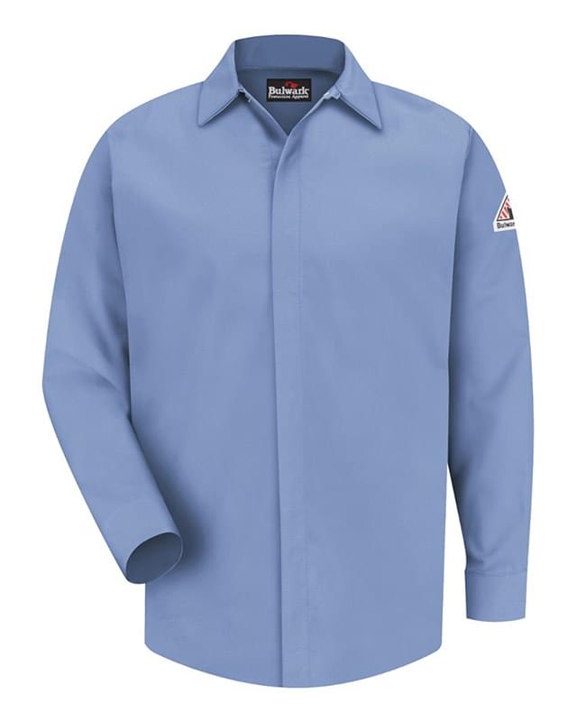 Concealed-Gripper Pocketless Work Shirt