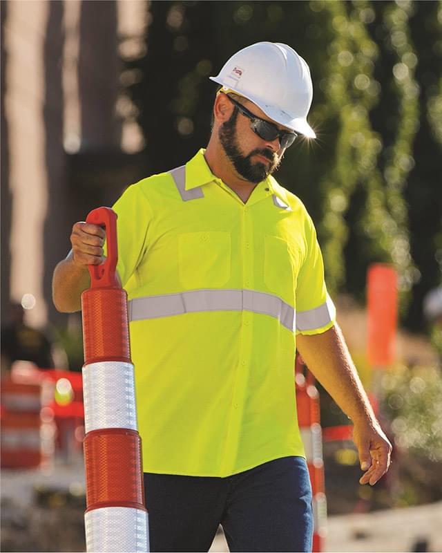 High Visibility Safety Short Sleeve Work Shirt - Tall Sizes