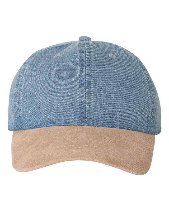 Washed Denim With Suede Bill Cap