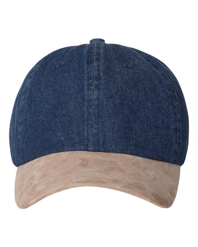 Washed Denim With Suede Bill Cap