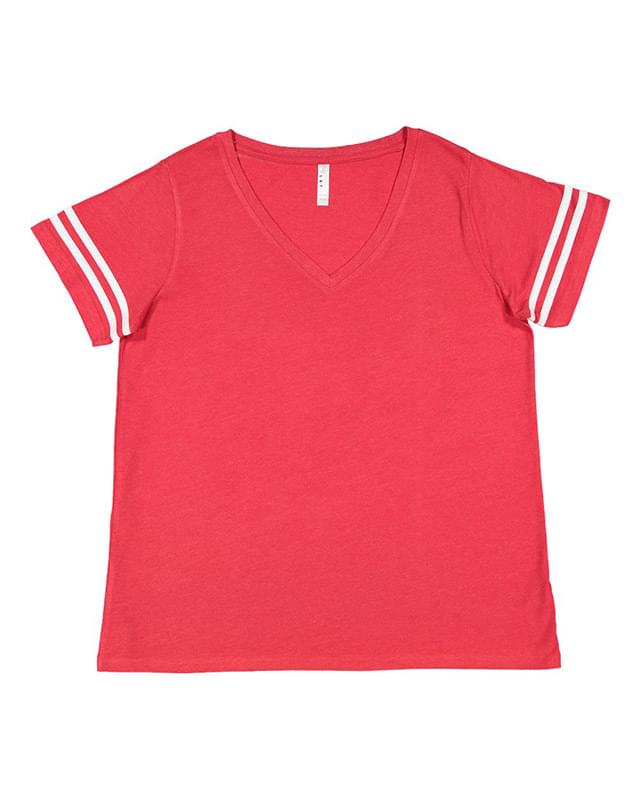 Curvy Collection Women's Vintage Football T-Shirt