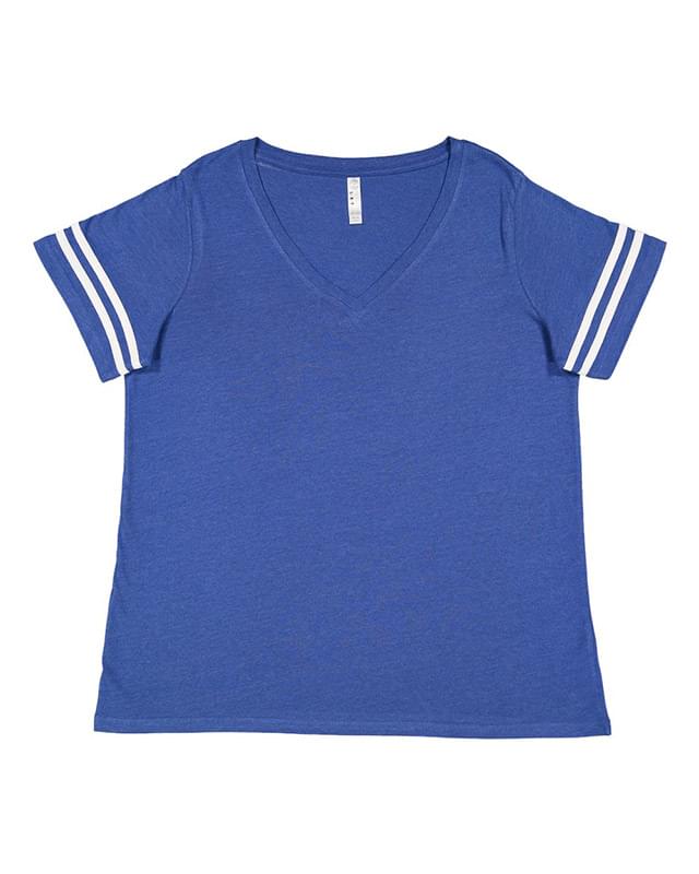 Curvy Collection Women's Vintage Football T-Shirt