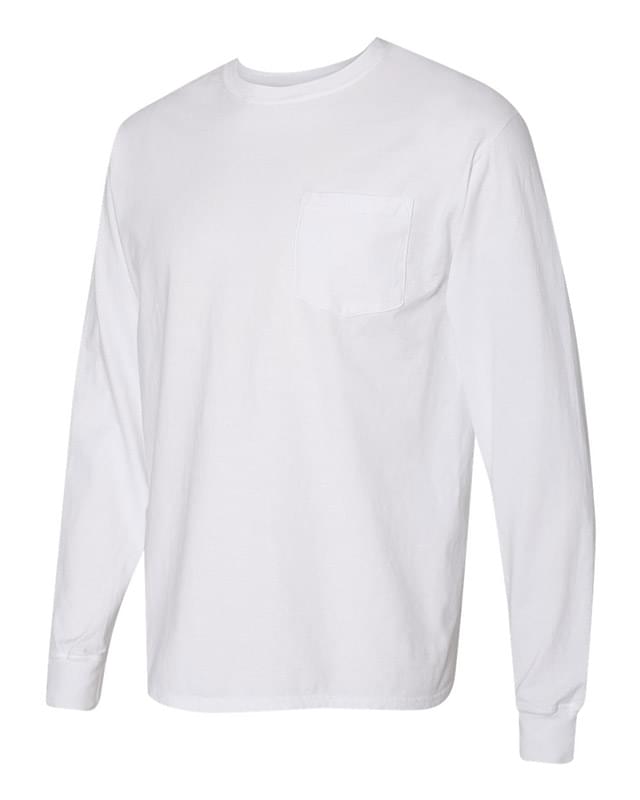 Garment Dyed Long Sleeve T-Shirt With a Pocket