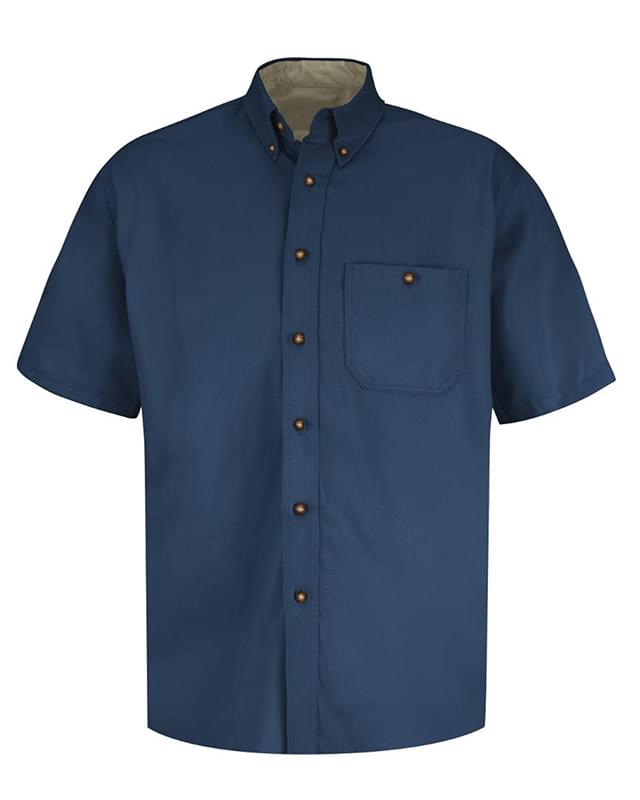 Men's Short Sleeve 100% Cotton Dress Shirt