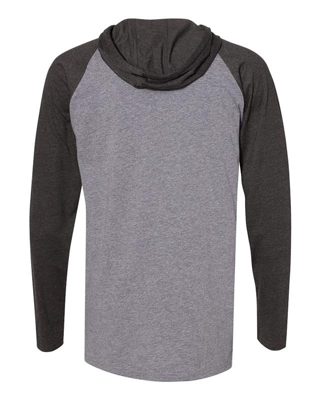 Fine Jersey Long Sleeve Hooded Raglan T-Shirt